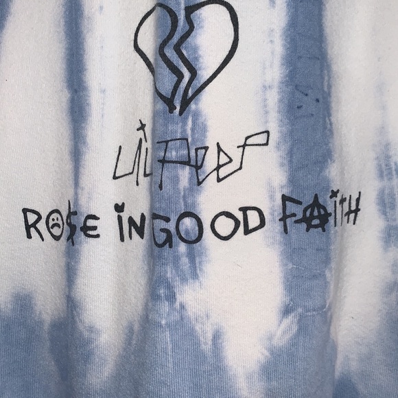 LIL PEEP ROSE IN GOOD FAITH OFFICIAL SIZE MEDIUM TIE DYE SWEATSHIRT - Picture 5 of 7
